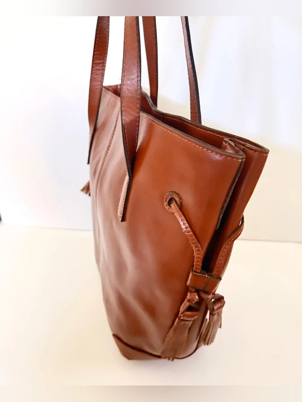 Patricia Nash Kemble Leather Tote Tassle Shoulder Bag